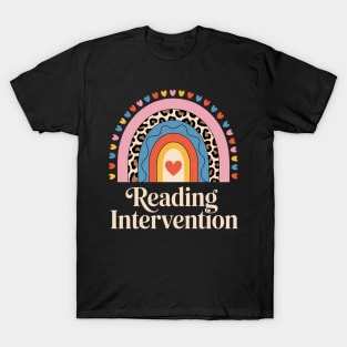Reading Intervention Rainbow Teacher Back To School T-Shirt